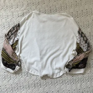 Free People We The Free Blossom Thermal Oversized Bohemian Style Top White (XS) thumbnail 4