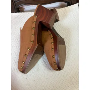 Style & Co Womens Tan Faux Suede Studded Clog Mules Wood Block Heel Size 11M thumbnail 6