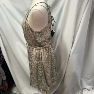 New Abercrombie & Fitch Snakeskin Halter Mini Dress Small Tie‎ Belt Flowy thumbnail 5