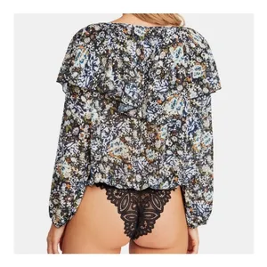 Free People Intimately Say It To Me Floral Print Bodysuit Black Combo Size XS thumbnail 2