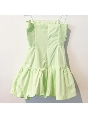 Amanda Uprichard Faith Dress Medium‎ Green Bubble Drop Waist Romantic Coquette thumbnail 13