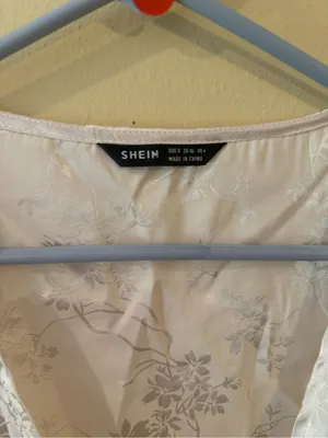 SHEIN Cream Satin Tie-Front Cropped Blouse thumbnail 3