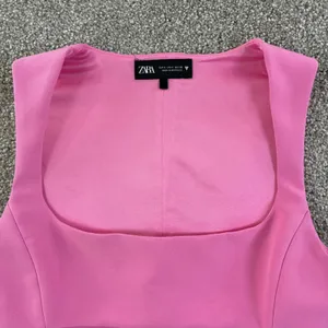 ZARA Going Out Pink Square Neck Sleeveless Tank Top Side Zip Party Bodycon Small thumbnail 2