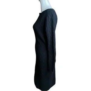 Ralph Lauren Black Label Cashmere Cable-Knit Sweater Dress Size M thumbnail 7