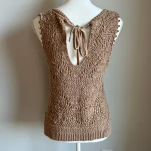 By Anthropologie Tan Woven Tank Top Blouse Knit Boho Top Size Small thumbnail 5