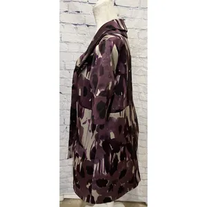 Simply Vera Wang Tunic jacket shiny floral fabric Size Large thumbnail 4