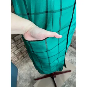 sheath dress windowpane green black vintage 1980s thumbnail 5