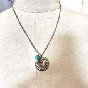 Silver tone tree charm pendant necklace thumbnail 4