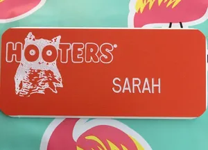 New Hooters Girl Uniform Name Tag “Sarah” Halloween Costume Accessory thumbnail 1