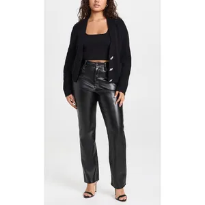 GOOD AMERICAN Faux Leather Good Icon Jeans in Black001 Size US 27 thumbnail 11