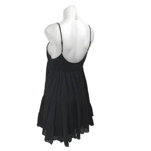 Zara Women's Black Sleeveless Smocked Scoop Cami Camisole Tank Mini Dress Size M thumbnail 2