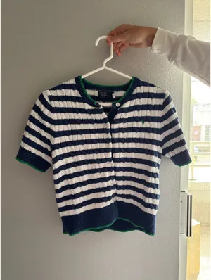 Polo Ralph Lauren Striped Cable-Knit Short-Sleeve Cardigan thumbnail 3