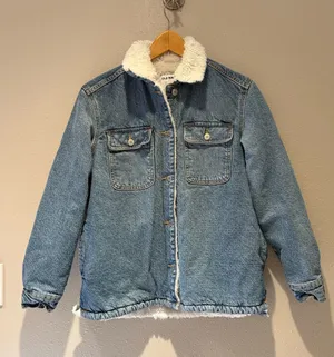 Old Navy Sherpa Lined Denim Trucker Jacket Size XS thumbnail 1