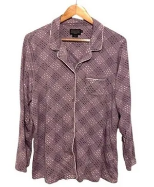 Pendleton Lounge Shirt Women Size XL Button Up Purple Long Sleeves EUC thumbnail 1