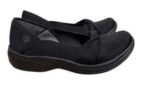 Bzees Paris Womens 7M Black Shimmer Slip On Flats Machine Washable Comfort thumbnail 1