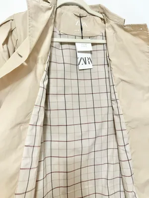 ZARA cropped quarter sleeve trench coat jacket thumbnail 5