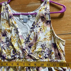 Old Navy Maternity V-neck Sleeveless Yellow Purple Floral Maxi Dress Size S thumbnail 6