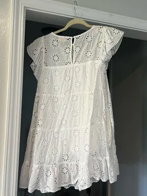 white mini dress. Size small. Worn a few times; still in good condition. thumbnail 2