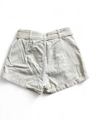 Billabong Light Wash High-Waist Denim Belted Shorts Tie Waist Cuffed Sz 28 Jorts thumbnail 2