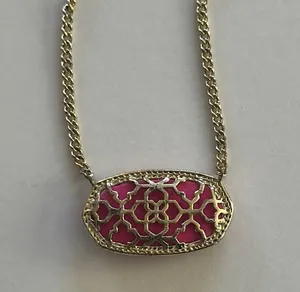 Kendra Scott Gold Pink Crystal Necklace thumbnail 6