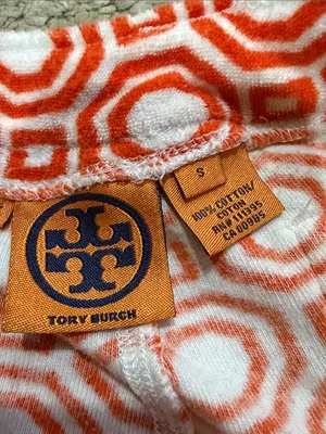 Tory Burch "Octagon" geometric print terrycloth shorts size S EUC thumbnail 4