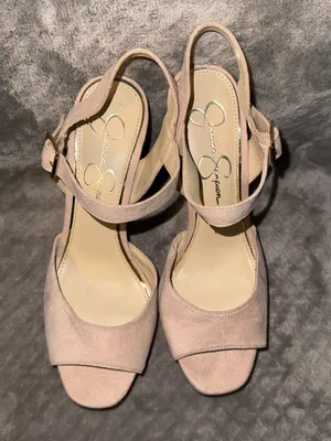 Jessica Simpson Women's Size 9.5M Blush Suede Platform Block Heel Sandals thumbnail 1
