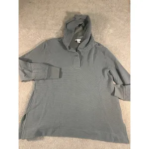 Athleta Sweater‎ Womens M Dusty Blue Hoodie Coaster Luxe Waffle Activewear thumbnail 2