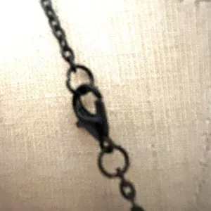 Green Glass Flower Pendant Necklace – Black Chain – Boho Art Glass thumbnail 8