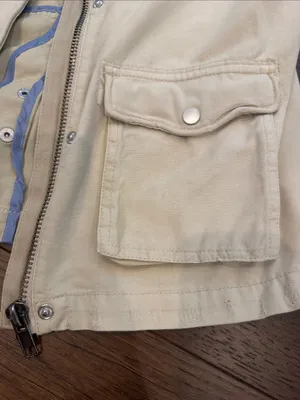 Free People Cream Field Jacket - Casual Utility Style Size Small ? - C69-055 thumbnail 8