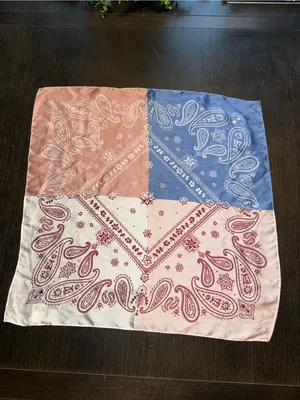 C Brand Paisley Bandana Scarf - Cream & Red thumbnail 2