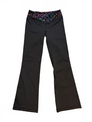 Y2K Victoria’s Secret XS Low Rise Black Flare Yoga Pants Multicolor Logo thumbnail 1