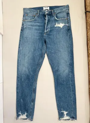 AGOLDE Jeans Jaime High Rise Classic Skinny Distressed Button Fly Size 28 thumbnail 3