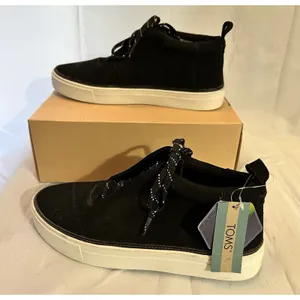 TOMS Riley Mid-Top Sneaker Women’s 9.5 Black Suede OrthoLite NWT thumbnail 1
