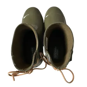 Top-Sider women's size 6 army green waterproof rubber rain boots footwear thumbnail 8
