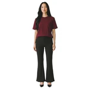 Nasty Gal Ribbed Flare‎ Pants Womens 8 Black High Rise bell bottoms stretchy thumbnail 10