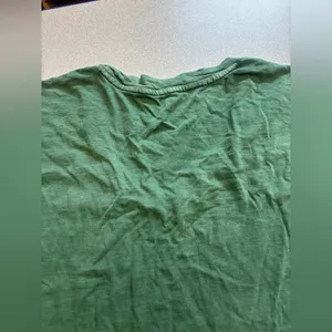 Aerie Green Women's Casual Top 100% cotton distressed short sleeve small thumbnail 2