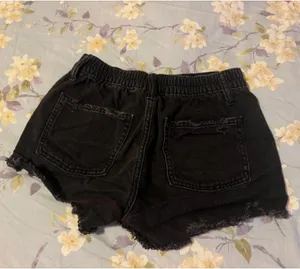 Aerie Distressed Grey Denim Frayed Hem Shorts XXS thumbnail 2