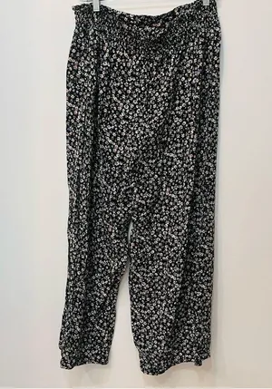 A. Byer black floral gacho pants pull on size XL thumbnail 6
