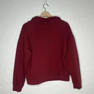 Banana Republic Women's Dark Spiced Rum Fleece Polo‎ Sweatshirt Long Sleeve M thumbnail 3