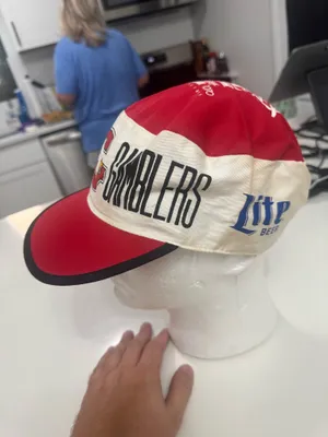 Vintage 80s Houston Gamblers USFL Painter Hat Miller Lite KRBE 104 Classic Rock thumbnail 3
