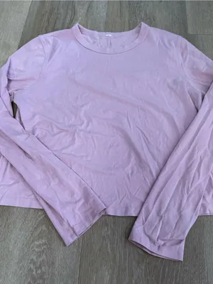 Lululemon Light Pink Long Sleeve Crewneck Top thumbnail 1