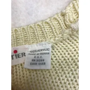 Vintage Grand Tier Womens‎ Cream Cable Knit V Neck Button Vest Sweater Size L thumbnail 6
