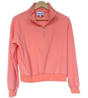 Superforme‎ Cropped Half Zip Sweatshirt Sz M Orange Size M thumbnail 1