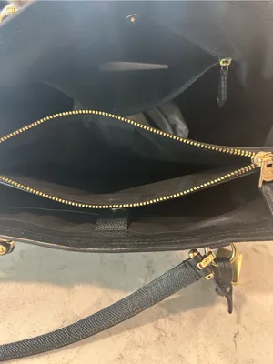 Coach Black Leather Tote Bag with Long Shoulder Strap thumbnail 5