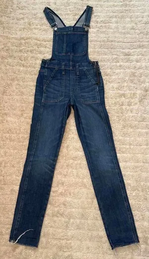 Madewell classic medium wash skinny frayed hem denim overalls Size XXS thumbnail 1