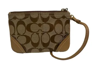 COACH Brown Signature Canvas Wristlet thumbnail 2