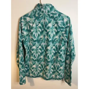 Eddie Bauer Sweatshirt Wm Sm Blue 1/4 Zip Pullover Mock Neck Polar Pattern Hike thumbnail 5