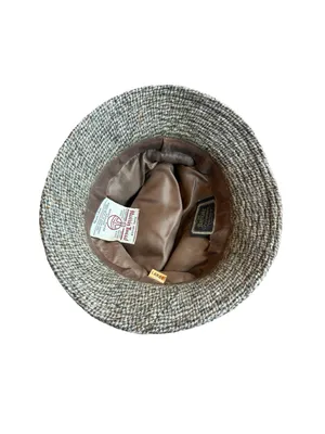 Britches Heather Gray Green Wool Bucket Hat Herringbone Tweed Rain Large Women's thumbnail 7