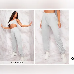 Pretty Little Thing New Grey Basic Cuffed‎ Hem Sweatpants thumbnail 2