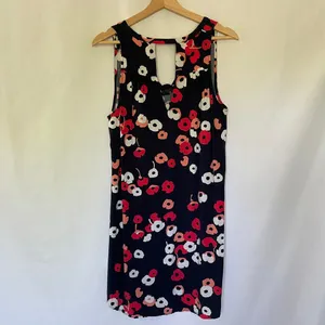 GAP floral sleeveless dress v-neck navy red white rayon women's‎ size medium thumbnail 6
